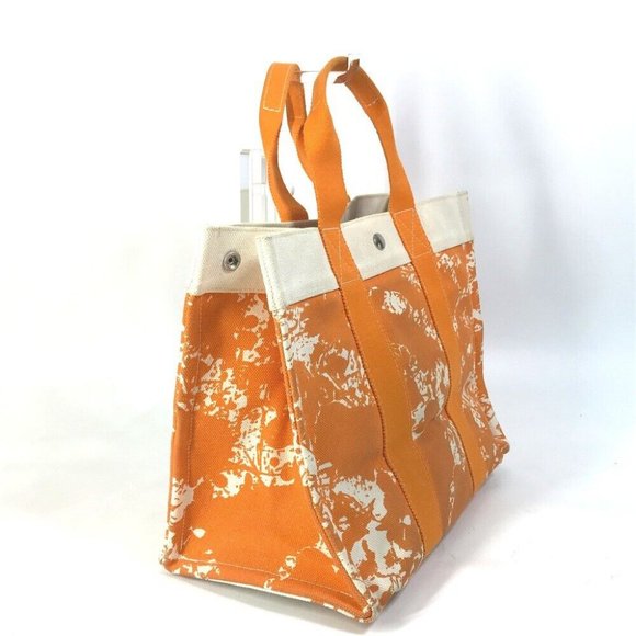 HERMES Hand Bag Bora Bora PM Cheval Spries bag with pouch Tote Bag Canvas Orange - Picture 15 of 16